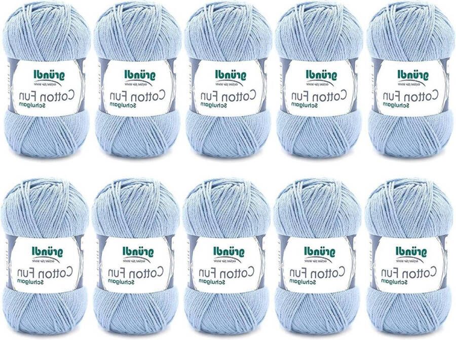 Babyblauw zacht breigaren 100% katoen Oeko-Tex gecertificeerd 50 g-115 m-naalddikte 3-4 10 bollen à 50 g