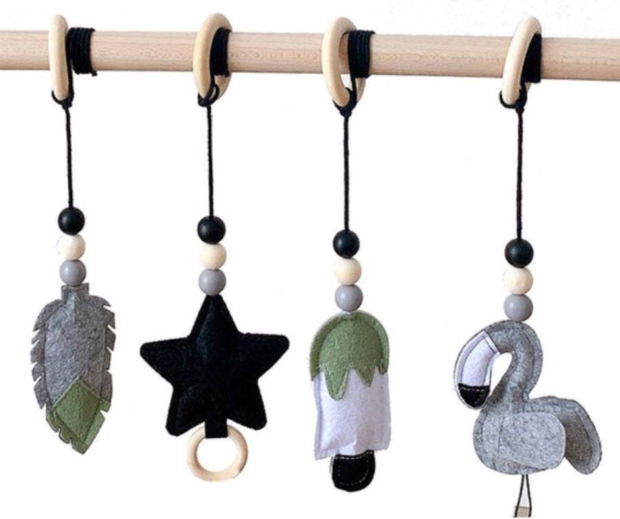 Babygym hangers Boxmobiel hangers Hangspeelgoed Speeltjes voor de babygym Ster ijsje vogel en blad
