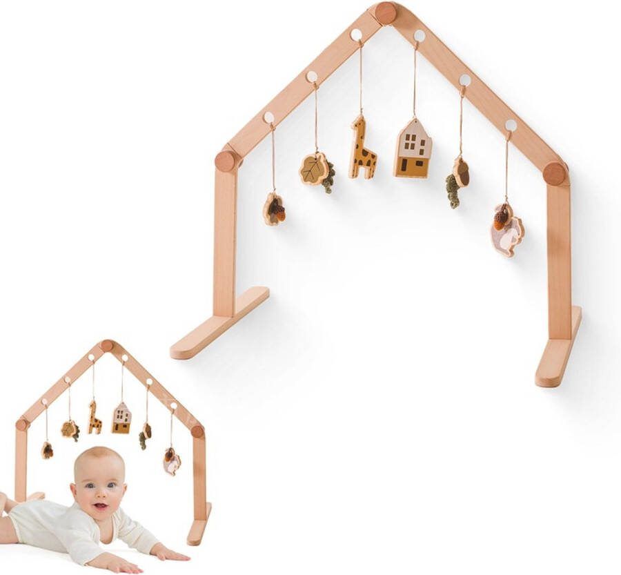 Babygym Houten babygym Huisje vorm Zonder hangers Mogelijkheid tot 6 hangers 61cm