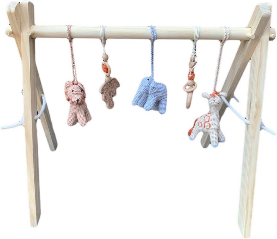 Mpa Products -Babygym Hout Gehaakte Hangers – Activity Gym – Interactief Speelgoed – Baby – 0 Jaar – CE Gecertificeerd – Kraamcadeau –Babyshower – Playmat – Duurzaam