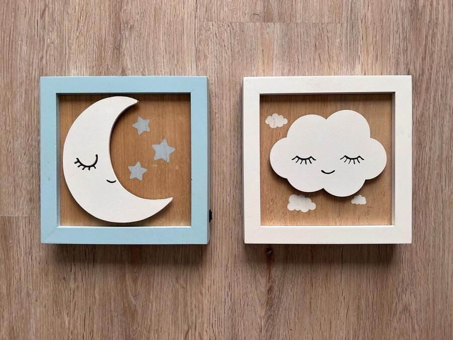 Babykamer en kinderkamer lamp LED lamp op decoratief bord roze met wit zwaan 20x20 cm