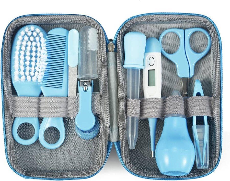Babyverzorgingsset 10-delig eerste uitrusting voor pasgeborenen babynagelverzorgingsset babynagelvijl babykam borstel vingertandenborstel nagelknipper schaar neusaspirator