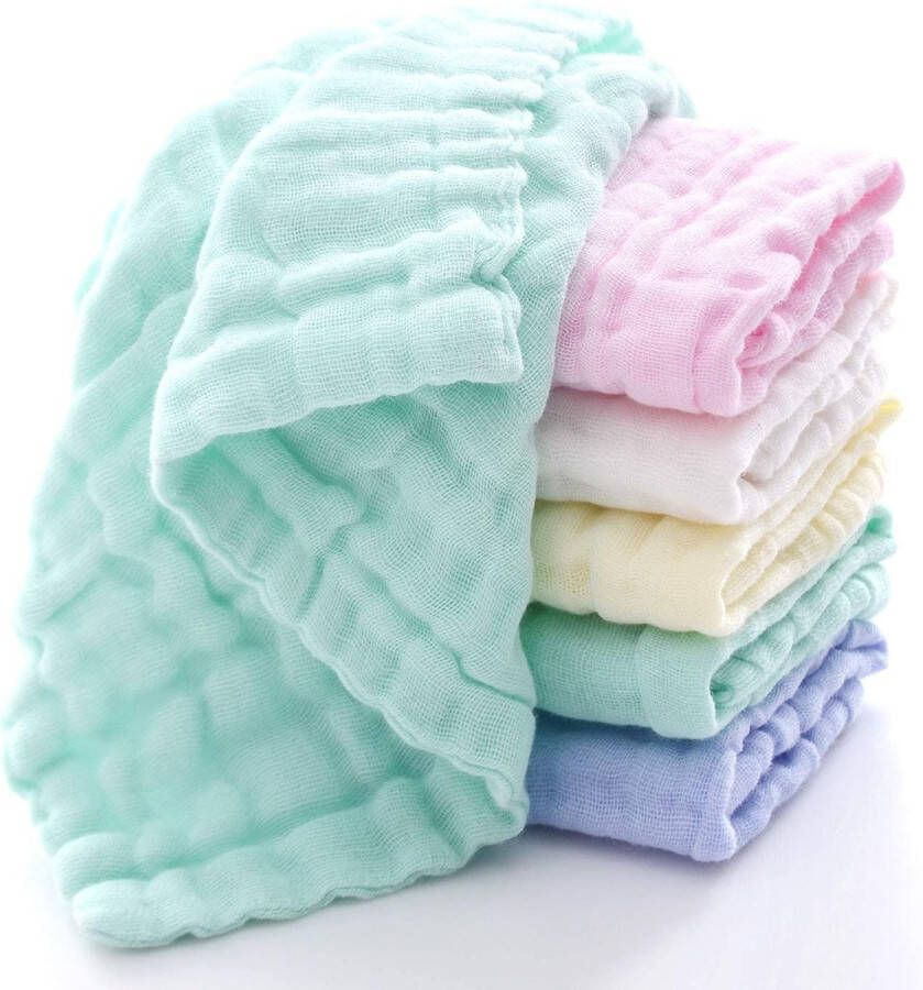 Babywashandjes 100% natuurlijke katoenen doekjes Zachte gezichtshanddoek en mousseline washandje voor de gevoelige huid