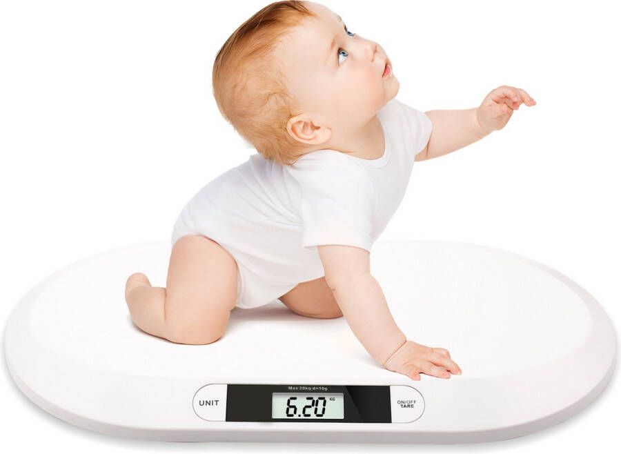 Babyweegschaal – Digitale weegschaal baby en peuter – Dierenweegschaal –Ook voor dieren Digitale weegschaal Tot 20 kg