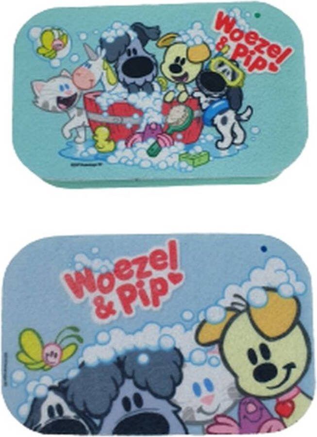 Bad spons Woezel en Pip Assorti Lichtblauw Multicolor Kunststof 16 x 4 x 10 cm Douchespons Badkamer Woezel Pip Spons