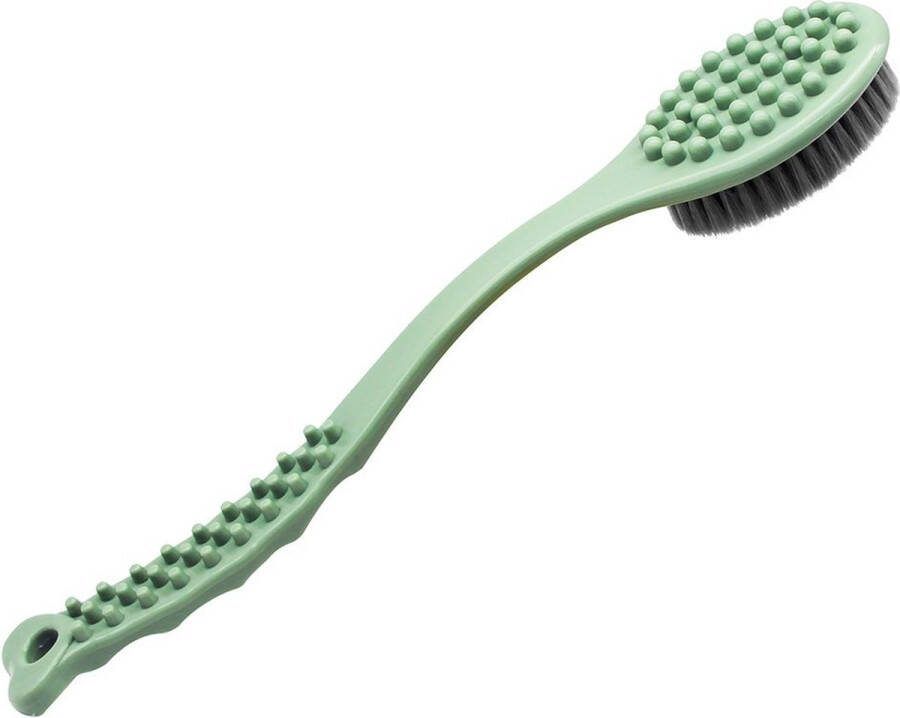 Badborstel met lange steel Handmassageborstel Doucherugwasmachine 14 inch Groen