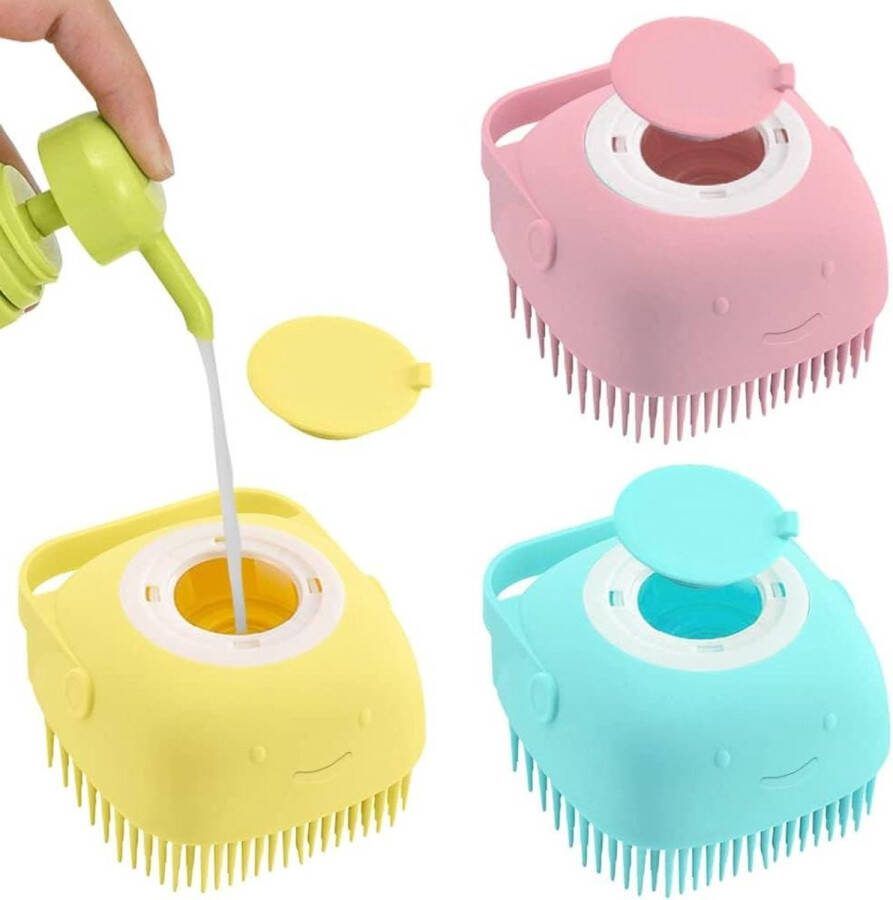 Badborstel van siliconen 3 stuks voor lichaamsscrub en massage zachte doucheborstel voor baden