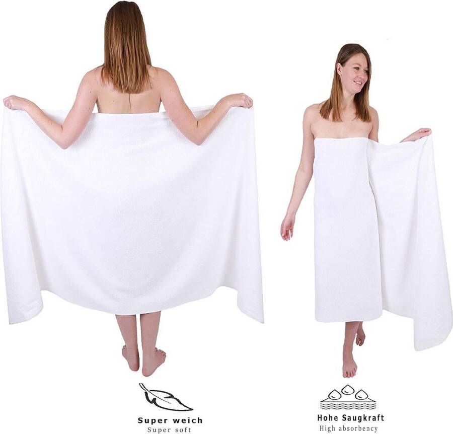Badhanddoek groot XXL Berlin afmetingen 100 x 200 cm badhanddoeken saunahanddoek 100% katoen wit