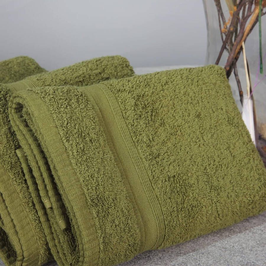 Badhanddoeken groen %100 katoen douchehanddoeken badhanddoek set 2-delig 2x badhanddoeken set (70x140) zacht en absorberend donkergroen