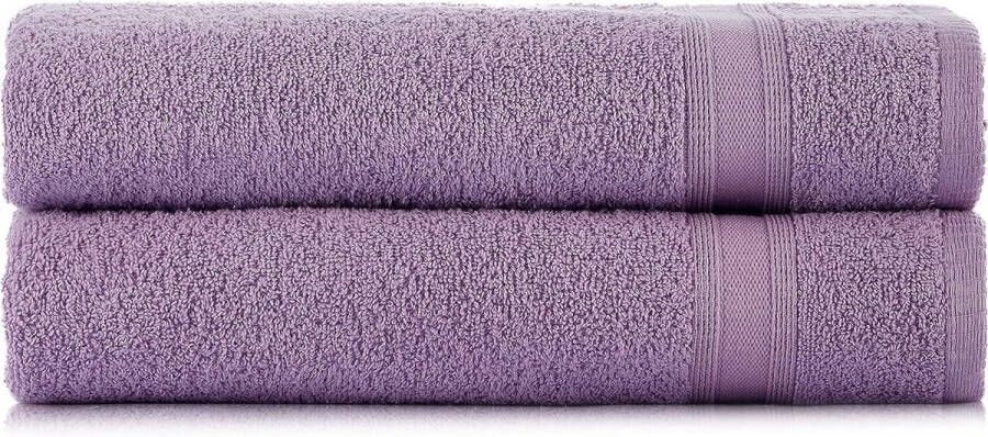Badhanddoeken lavendel % 100 katoen douchehanddoeken badhanddoek set 2-delig 2x badhanddoeken set (70x140) zacht en absorberend lavendel