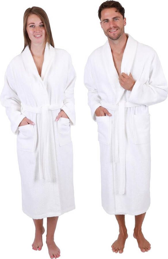 Badjas badstof met sjaalkraag voor dames en heren 100% katoenen saunabadjas lange badjas saunajas