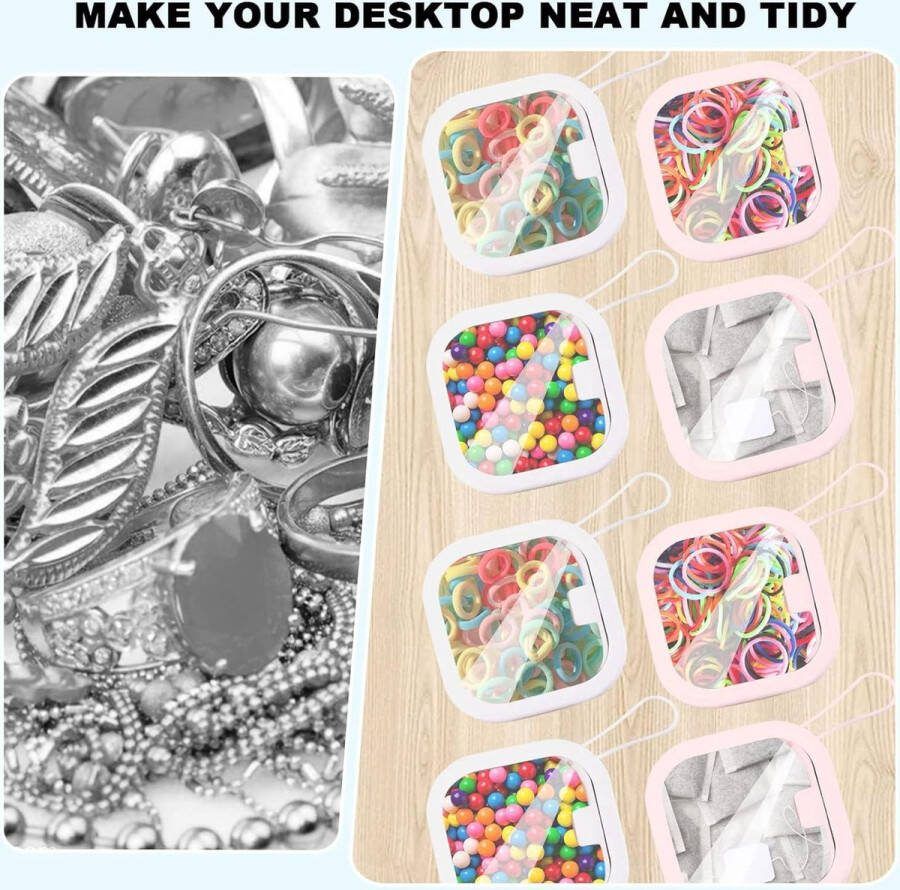 Badkamer opbergorganizer Qtip dispenser Draagbare wattenstaafjeshouder Kleine opbergdoos Desktop organizer Katoenen bal flossen Wattenstaafje haarband Set van 4
