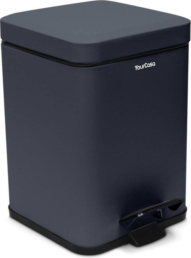 Badkamerafvalbak [5L] Elegant ontwerp Kleine badkamerbak Cosmetische afvalbak Badkamerbak met deksel en softclose Afvalbak Badkamertoilet Uitneembare binnenemmer (antraciet)