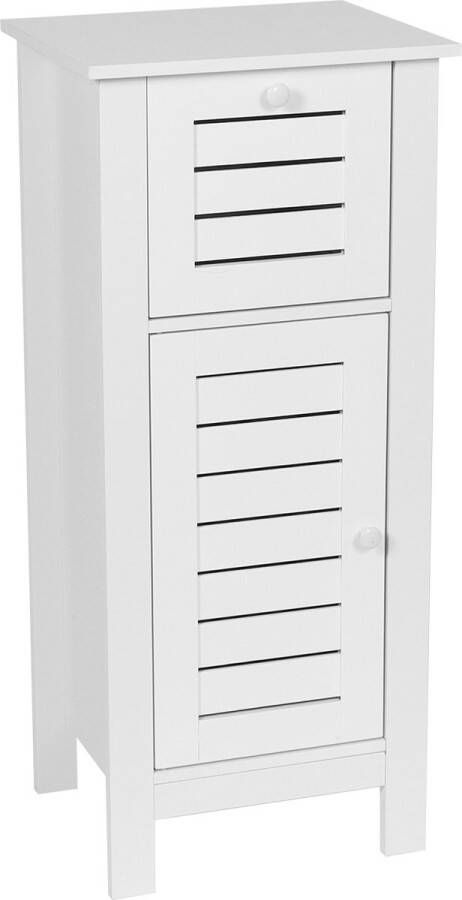 Badkamerkast Halfhoog Santorini met Deur en Lade Wit