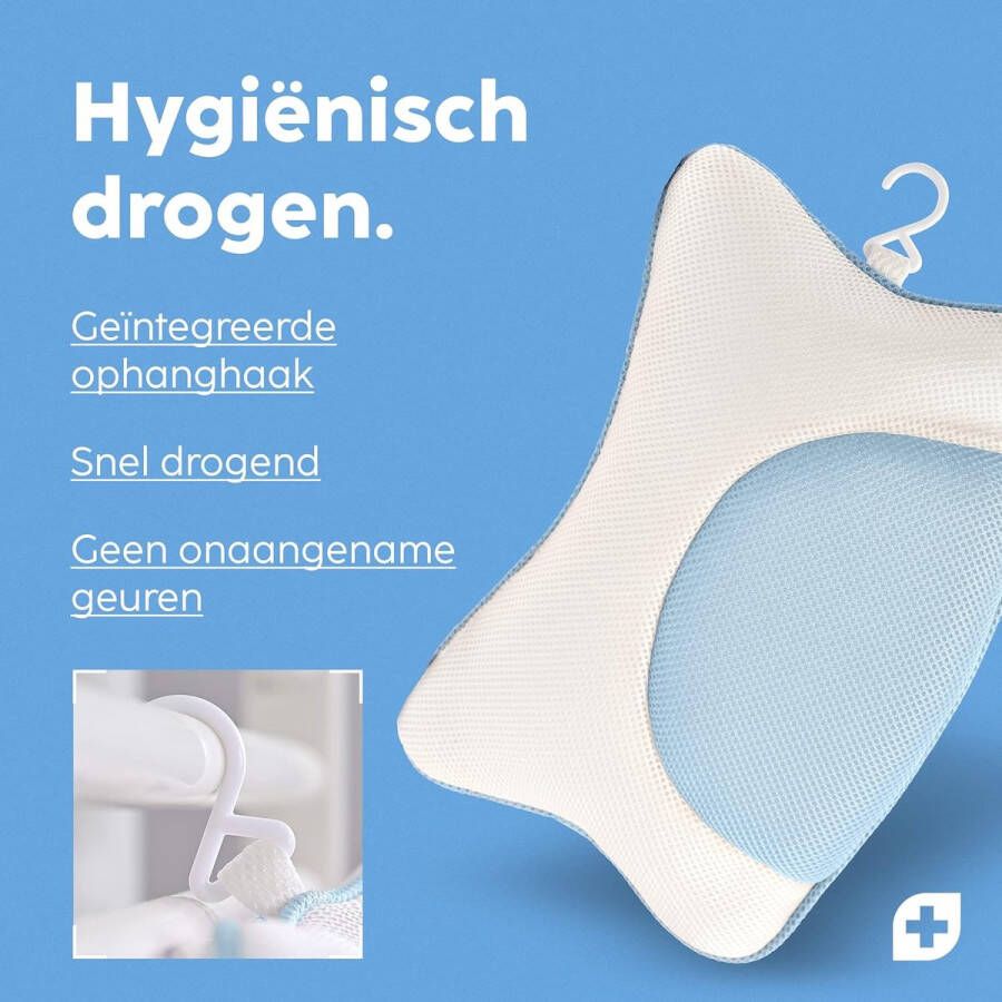 Badkussen Blauw M Luxe Nekkussen met Zuignappen Bad kussen voor Home Spa Orthopedisch Hoofd Nek & Schouders Steun Nekkussen Bad Kussen Nek Badkussen Voor Bad en Bakuip Nekkussen