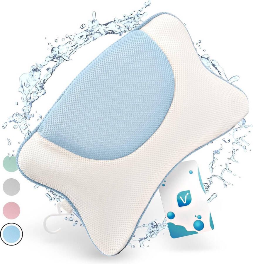 Badkussen Blauw M Luxe Nekkussen met Zuignappen Bad kussen voor Home Spa Orthopedisch Hoofd Nek & Schouders Steun Nekkussen Bad Kussen Nek Badkussen Voor Bad en Bakuip Nekkussen