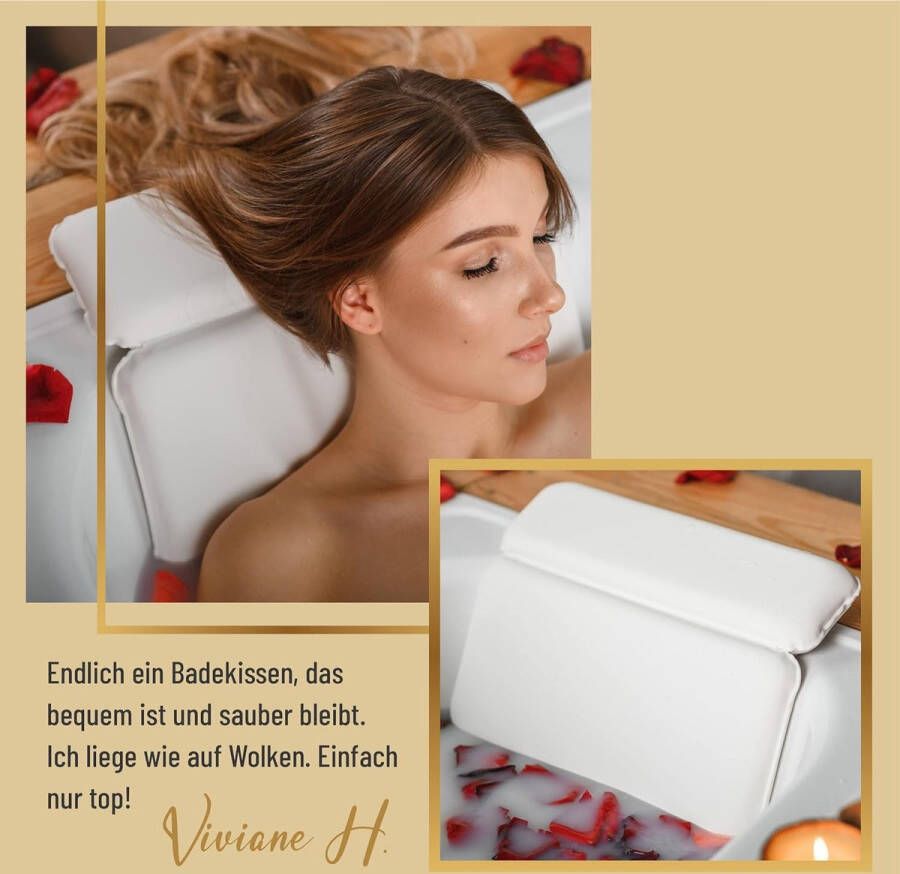 Badkussen ergonomisch en luxe wellnessbadkussen met 4D-speciale schuimvulling ontworpen in Duitsland klimaatneutraal nekkussen badkussen nek
