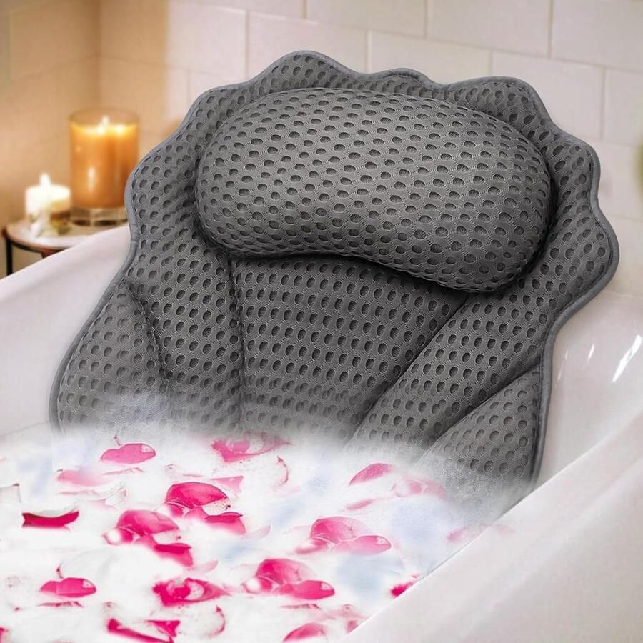 Badkussen Grijs Badkussen Voor In Bad Nekkussen Bad Hoofdsteun Bad Kussen Bad Kussen Badkuipkussen Antislip Zuignappen