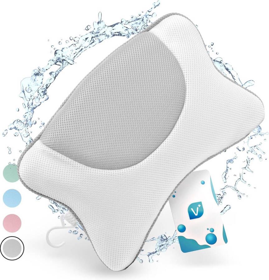 Badkussen Grijs M Luxe Nekkussen met Zuignappen Bad kussen voor Home Spa Orthopedisch Hoofd Nek & Schouders Steun Nekkussen Bad Kussen Nek Badkussen Voor Bad en Bakuip Nekkussen