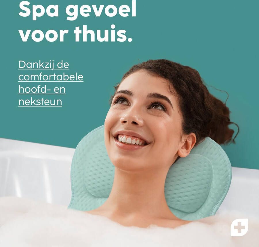 Badkussen Mint L Luxe Nekkussen met Zuignappen Bad kussen voor Home Spa Orthopedisch Hoofd Nek & Schouders Steun Nekkussen Bad Kussen Nek Badkussen Voor Bad en Bakuip Nekkussen