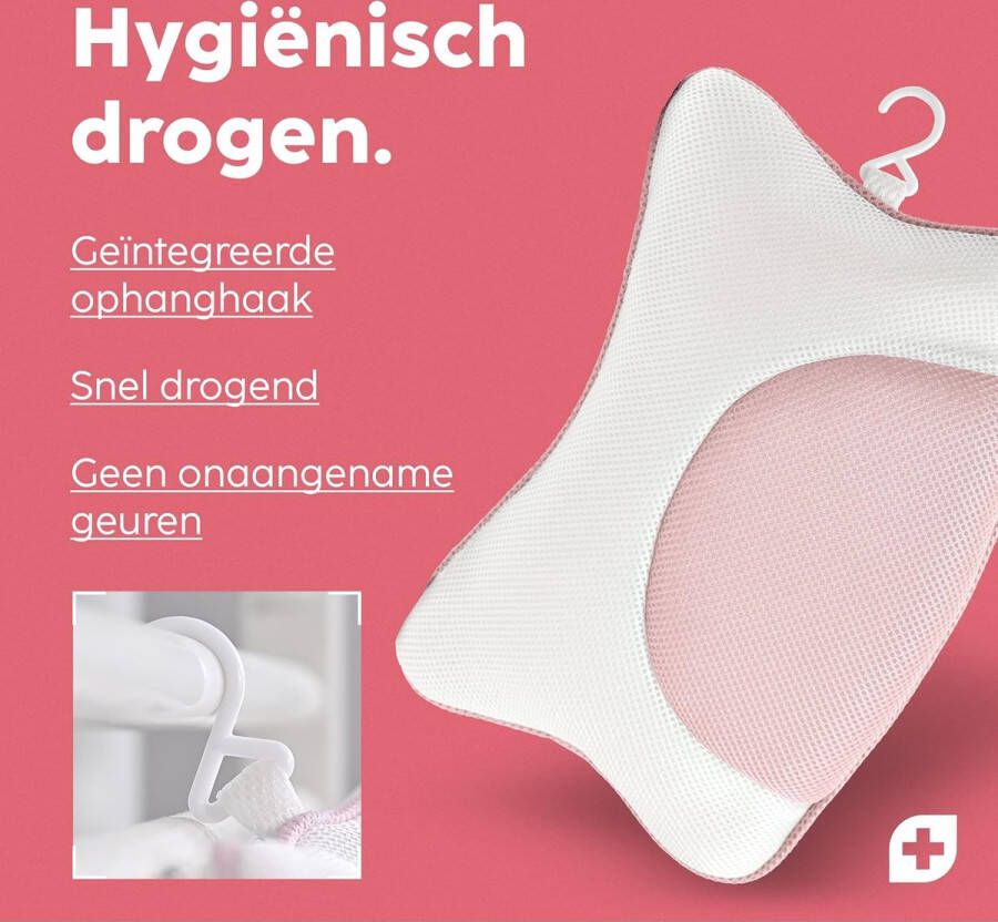 Badkussen Roze M Luxe Nekkussen met Zuignappen Bad kussen voor Home Spa Orthopedisch Hoofd Nek & Schouders Steun Nekkussen Bad Kussen Nek Badkussen Voor Bad en Bakuip Nekkussen