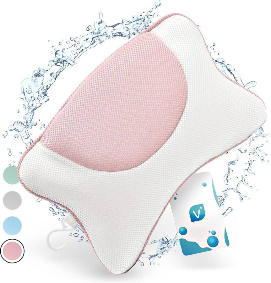 Badkussen Roze M Luxe Nekkussen met Zuignappen Bad kussen voor Home Spa Orthopedisch Hoofd Nek & Schouders Steun Nekkussen Bad Kussen Nek Badkussen Voor Bad en Bakuip Nekkussen