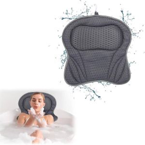 Badkussen van netstof met 8 sterke antislip zuignappen comfortabel nekkussen mesh badkussen voor badkuip home spa