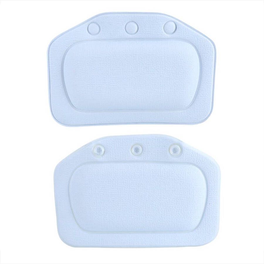Badkussen zacht schuim gevoerd spa badkuip nekkussen badkuip hoofdsteun hoofd nek rugkussen badkamer badkuip antislip zuignappen (blauw)