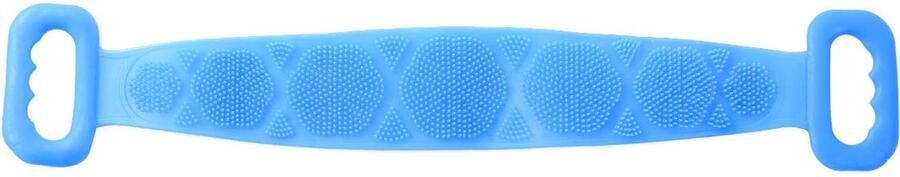 Badlichaamborstel siliconen dubbelzijdige lichaamsscrubber badhanddoek rugscrubberriem voor mannen en vrouwen hemelsblauw één maat Rugborstel douche Badborstel Lichaamsborstel Rug borstel Helpt mee eters verwijderen Massage borstel