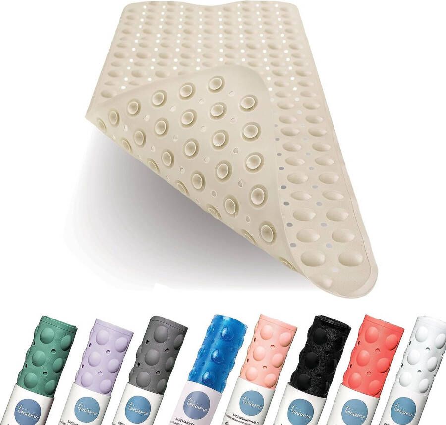 Badmat 100 x 40 cm antislipmat extra lang in premium kwaliteit antibacteriële en machinebestendig badmat antislip antislipmat voor de badkuip (lavendel)