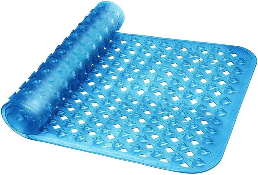 Badmat 40 x 88 cm Douchemat antislip met zuignappen machinewasbaar badmat voor badkamer (blauw)
