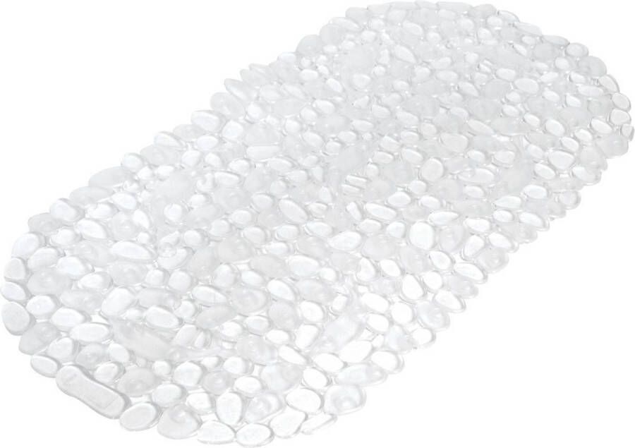 Wicotex Badmat Anti slip Transparant 36 x 69 cm Ovaal Kiezelsteen patroon Schimmelbestendig