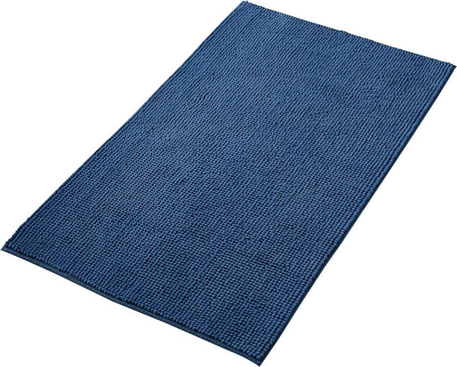 Badmat antislip combineerbaar als badmatset badkamertapijt badmat wasbaar van chenille douchemat voor douche badkuipen wc-decoratie blauw 70 x 120 cm