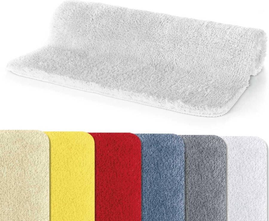 Badmat douchemat Fino superzacht hoogPIN wasbaar antislip badmat 40x60 cm – wit