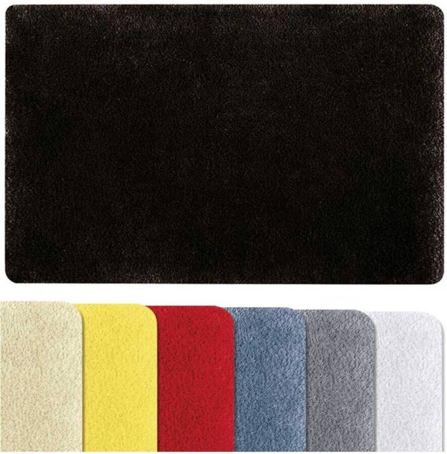 Badmat douchemat Fino superzacht hoogpolisch wasbaar antislip badmat 40x60 cm zwart