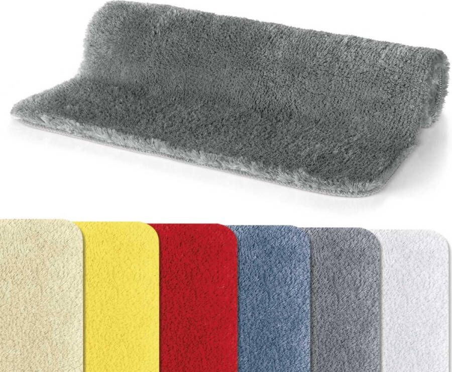 Badmat douchemat Fino superzacht hoogpoll wasbaar antislip badmat 40x60 cm – grijs