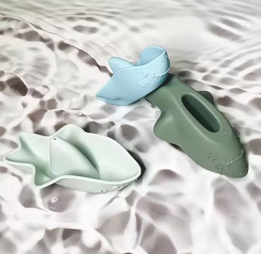 Badspeelgoed 3 haaien Siliconen Blauw Groen