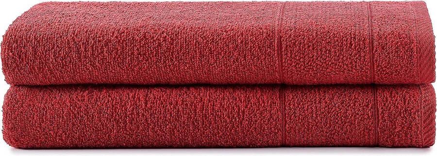 Badstof badhanddoeken donkerrood 2x badhanddoek set % 100 katoen badhanddoeken 2-delig premium kwaliteit rood
