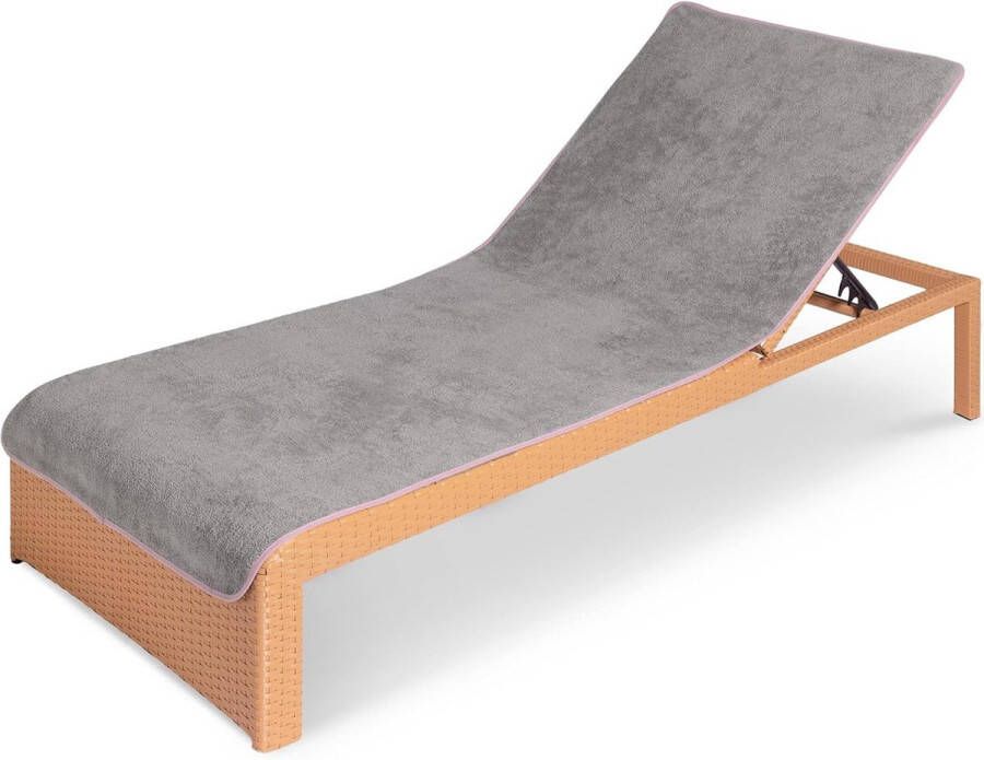 Badstof hoes voor ligstoel strandstoel 80x200cm ligkussen met capuchon overslag wasmachinebestendig versch. kleuren