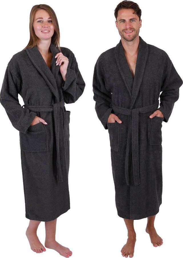 Badstof met sjaalkraag voor dames en heren 100% katoenen saunabadjas lange badjas
