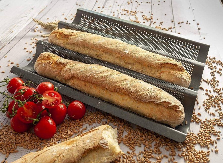 Baguette bakplaat antiaanbaklaag 3 stokbrood bakvorm