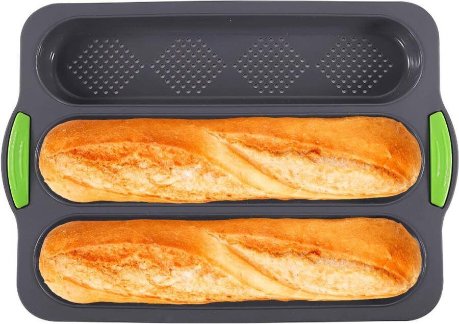 Baguette-bakplaat siliconen stokbrood bakvorm met 3 sleuven hoge temperatuurbestendigheid baguette bakplaat voor thuis bakken