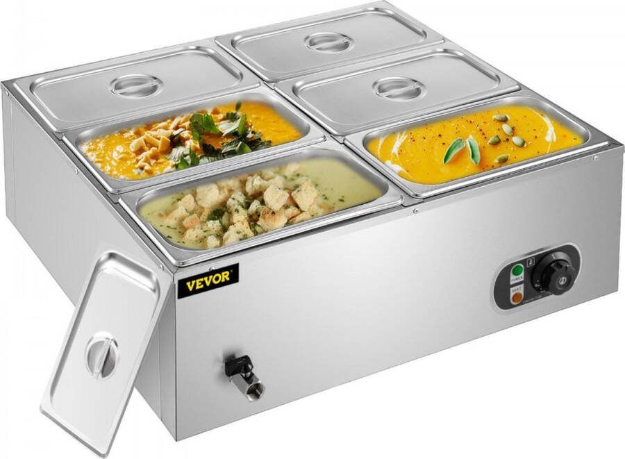 Dakta Bain Marie Elektrische Buffetwarmer 30L Gemaakt van 304 Roestvrij Staal
