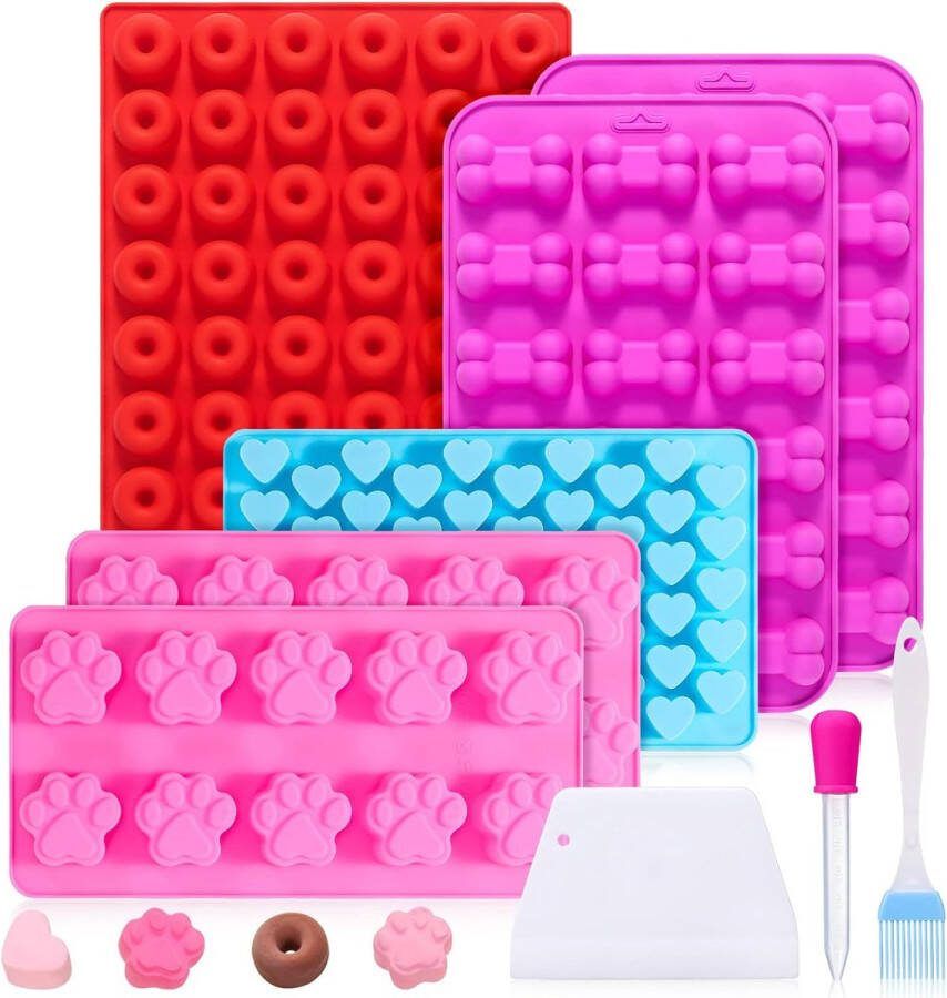 Bakmat hondenkoekjes 9 stuks bakmatten voor hondensnoepjes hondenkoekjes bakvorm siliconen voor oven mini-bakmat siliconen voor doe-het-zelf hondenlekkernijen chocolade koekjes