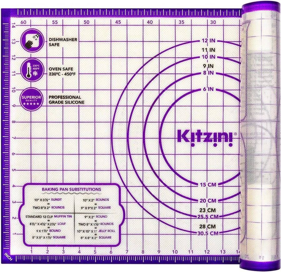 Bakmat siliconen bakmat voor het uitrollen van deeg duurzame bakfolie voor oven BPA-vrij siliconenmat voor bakken pizza en koekjes gemakkelijk te reinigen siliconen bakmat van