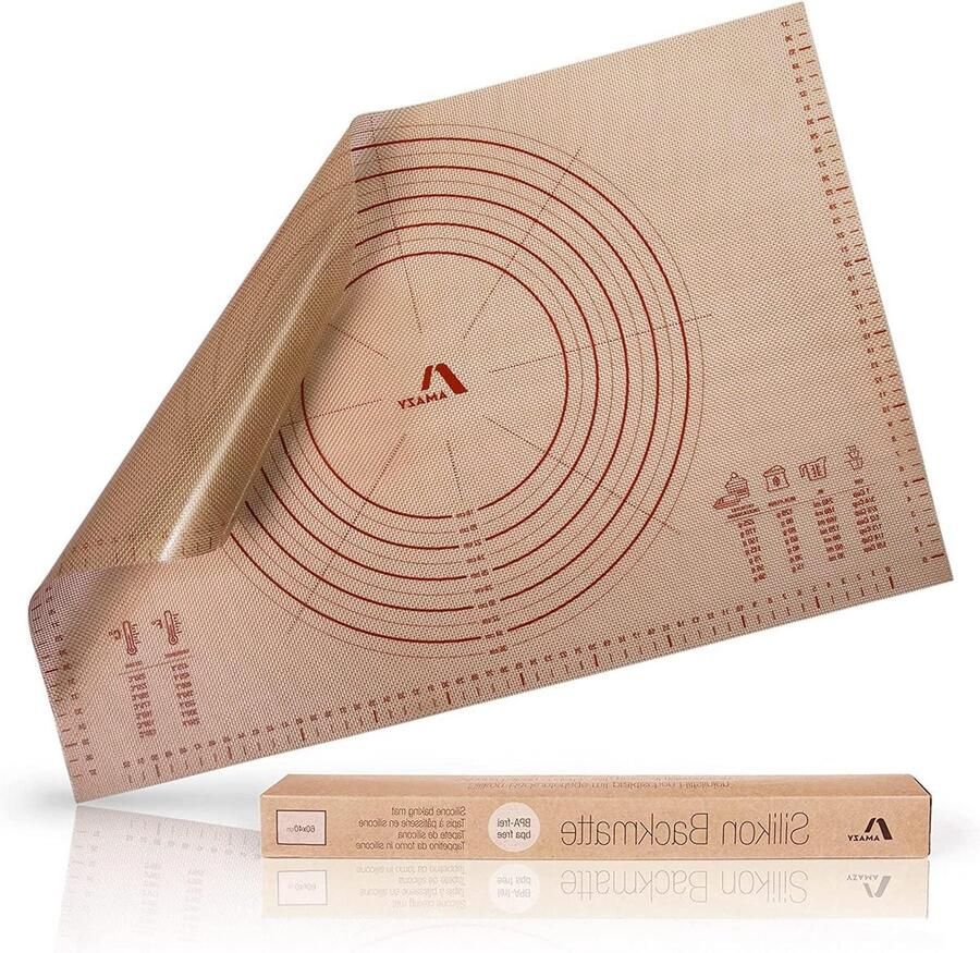 Bakmat voor het bewerken van deeg siliconen antislip onderlegger voor cake brood pizza hittebestendig tot 250 °C 60 x 40 cm