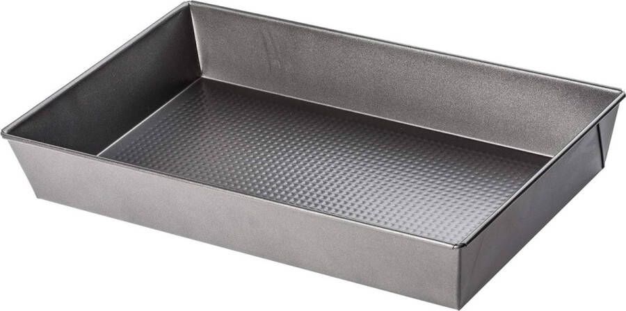 Bakplaat Bakvorm voor Cake Taart Brood Brownie Staal anti-aanbak Taartpan stevig Cake Bakvorm gemakkelijk schoon te maken rechthoekig zilver (40 x 24 x 6cm)