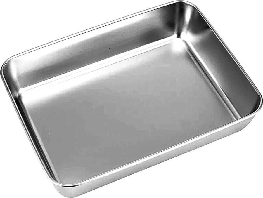 Bakplaat pan braadpan roestvrijstalen bakplaat broodroosterpan met antiaanbaklaag gemakkelijk schoon te maken en vaatwasmachinebestendig roestvrij staal 25 x 30 cm