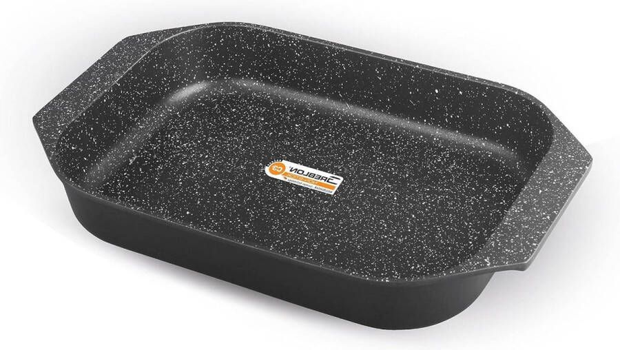 Bakplaat van gegoten aluminium rechthoek zwart 44 liter 35 cm
