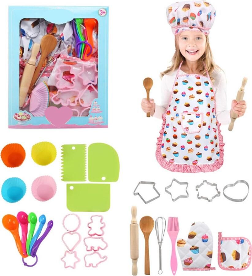 Bakset voor kinderen 30 stuks Kookset Keuken Rollenspel Kinder Kookmuts Koken voor kinderen Bakspullen